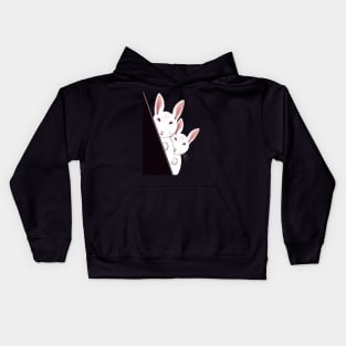 bunny rabbit peekaboo- cute bunny rabbit peeking out Kids Hoodie